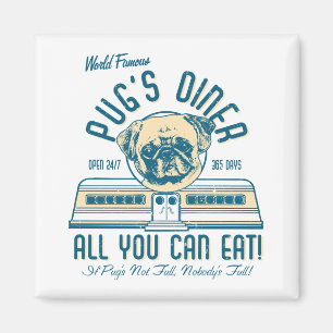 Pug's Diner 50s Retro Vintage Magnets Magneet