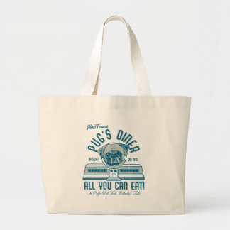 Pug's Diner Retro  Canvas tas stijl (grijs)