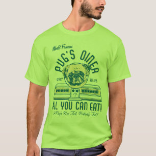 Pug's Diner Retro Style Pug-T - shirts (flauw)
