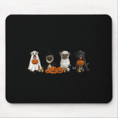 Pugs Dog Lovers - Pug Ghost Pug Witch Pug Hallowee Muismat (Voorkant)