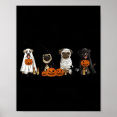 Pugs Dog Lovers - Pug Ghost Pug Witch Pug Hallowee Poster (Voorkant)