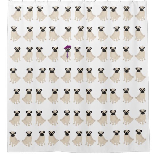 Pugs Douchegordijn (Voorkant)