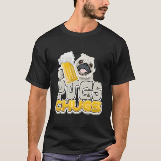 Pugs- en Chugs-bier T-shirt (Voorkant)