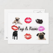 Pugs en Kisses Briefkaart (Voorkant / Achterkant)