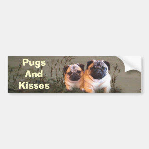 Pugs en Kisses Bumpersticker
