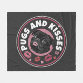 Pugs en Kisses | Cute Pun | Pug Lovers Fleece Deken (Voorkant (Horizontaal))