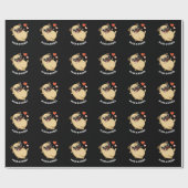 Pugs En Kisses Grappige Hond Pun Donker BG Cadeaupapier (Vlak)