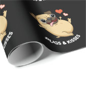 Pugs En Kisses Grappige Hond Pun Donker BG Cadeaupapier (Rol Hoek)