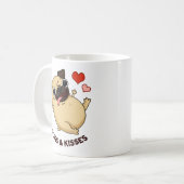 Pugs En Kisses Grappige Hond Pun Koffiemok (Voorkant links)