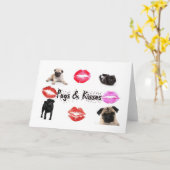 Pugs en Kisses Kaart (Gele Bloem)