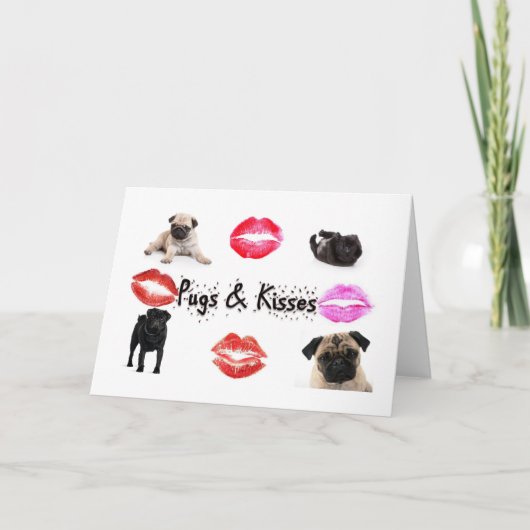 Pugs en Kisses Kaart (Voorkant)