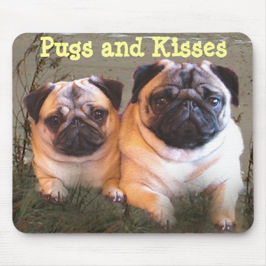 Pugs en Kisses Mousepad Muismat (Voorkant)