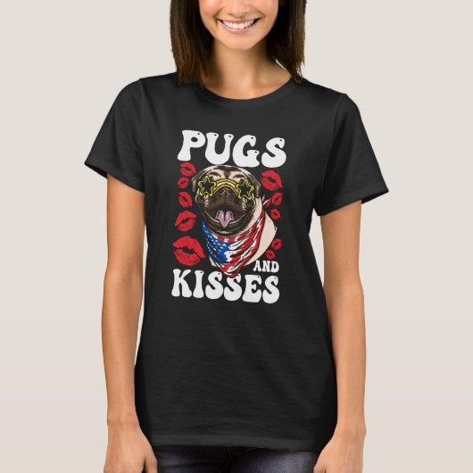 Pugs en Kisses T-shirt (Voorkant)