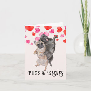 Pugs en Kisses Valentijnsdag Kaart