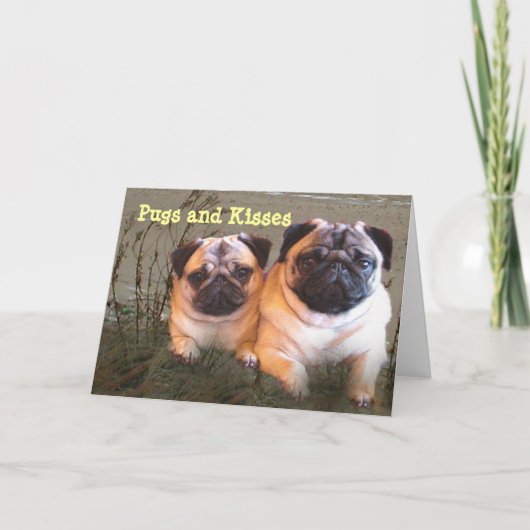 Pugs en kusjes Kaart (Voorkant)