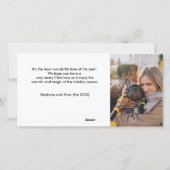 PUGS EN KUSSEN GRAPPIGE HOND TWEE FOTO'S KERSTMIS FEESTDAGENKAART (Achterkant)