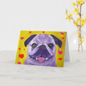 Pugs en Kussen Kaart (Gele Bloem)