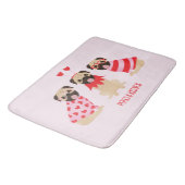 Pugs en kussen Schattige Pug Dogs Badmat (Gekanteld)