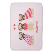 Pugs en kussen Schattige Pug Dogs Badmat (Voorkant Verticaal)