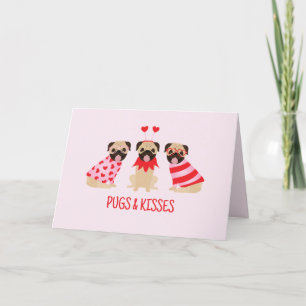 Pugs en kussen Schattige Pug Dogs Bedankkaart