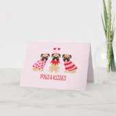 Pugs en kussen Schattige Pug Dogs Bedankkaart (Voorkant)