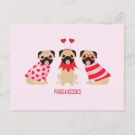 Pugs en kussen Schattige Pug Dogs Briefkaart
