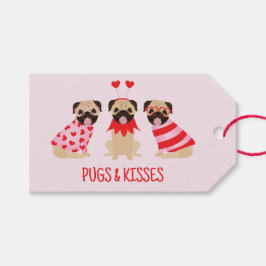 Pugs en kussen Schattige Pug Dogs Cadeaulabel