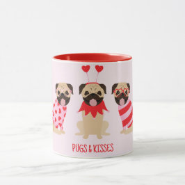 Pugs en kussen Schattige Pug Dogs Mok