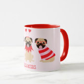 Pugs en kussen Schattige Pug Dogs Mok (Voorkant rechts)