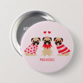 Pugs en kussen Schattige Pug Dogs Ronde Button 7,6 Cm (Voorkant /achterkant)