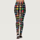 Pugs en New York City Train Lines Pattern Leggings (Achterkant)