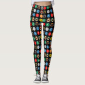 Pugs en New York City Train Lines Pattern Leggings (Voorkant)