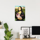 Pugs (Fawn + Black) - Mona Lisa Poster (Thuiskantoor)