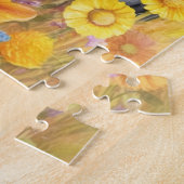 Pugs Fawn Zwart Geel Wildflower Puppy Hondenliefhe Legpuzzel (Zijkant)