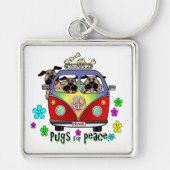 Pugs for Peace Sleutelhanger (Voorkant)
