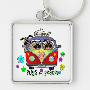 Pugs for Peace Sleutelhanger