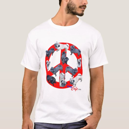 Pugs for Peace Tee Shirt (Voorkant)