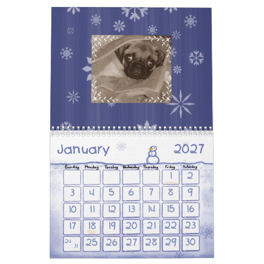 Pugs Galore Agenda Kalender (Jan 2027)