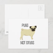 Pugs geen drugs briefkaart (Voorkant / Achterkant)