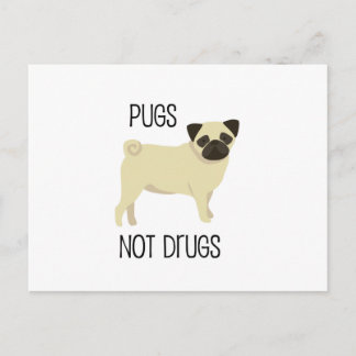 Pugs geen drugs briefkaart