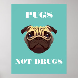 Pugs geen drugs poster