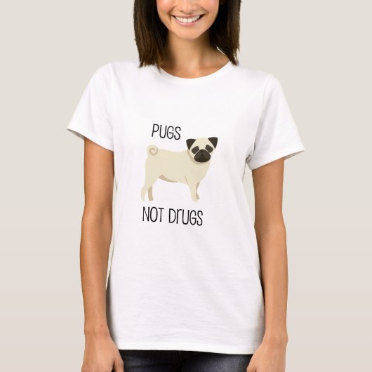 Pugs geen drugs t-shirt (Voorkant)