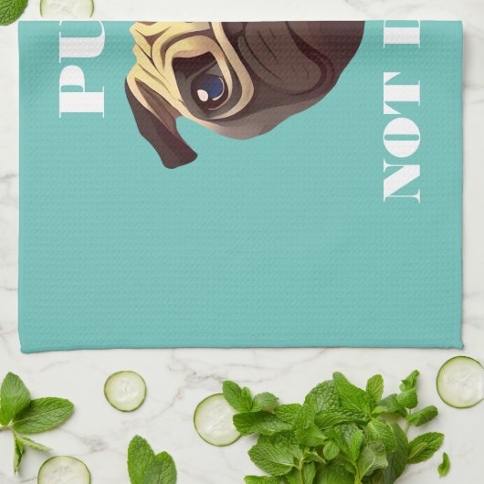 Pugs geen drugs theedoek (Gevouwen)