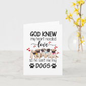Pugs God wist mijn hart nodig liefdesHondenliefheb Kaart (Gele Bloem)