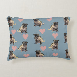 Pugs & harten accent kussen