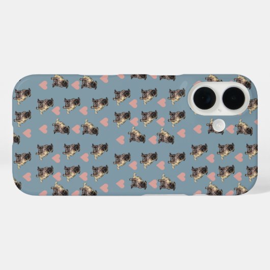 Pugs & harten Case-Mate iPhone case (Achterkant (horizontaal))