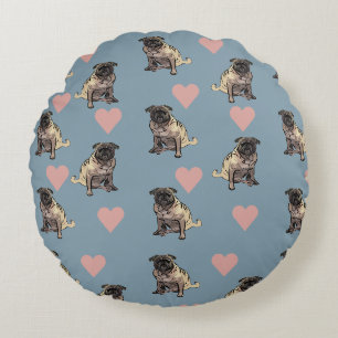 Pugs & harten rond kussen