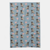 Pugs & harten theedoek (Verticaal)