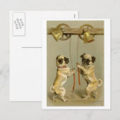 Pugs het Briefkaart van het Nieuwjaar/Kerstmis (Voorkant / Achterkant)