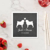 Pugs Huwelijk Koppel met Aangepaste Tekst Servetten (Insitu)